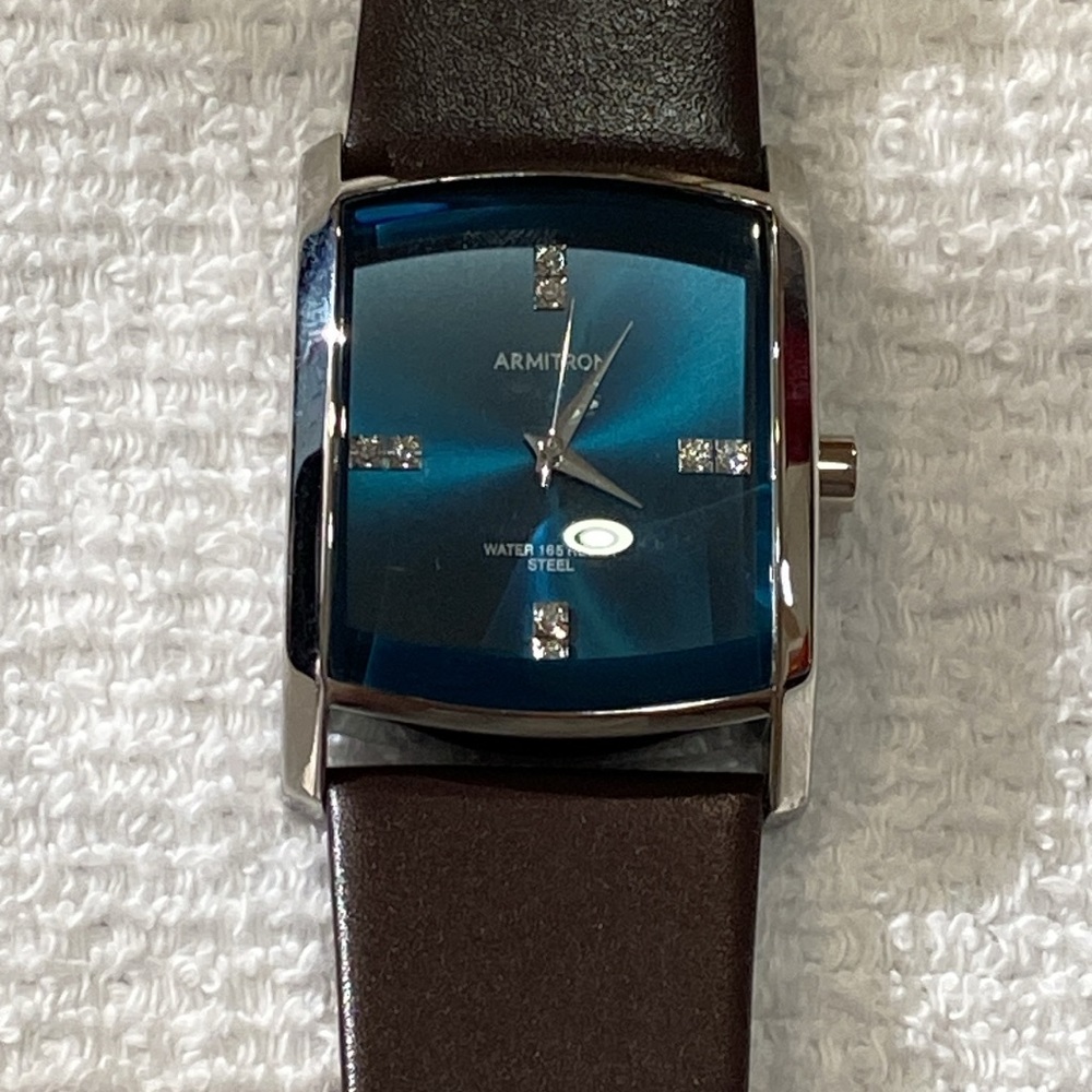 Armitron Men’s Watch Blue Dial Face W/Stones Gem